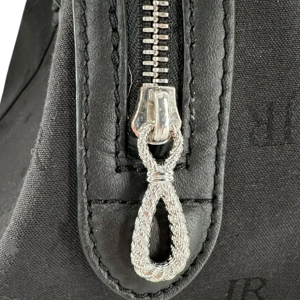 Judith Ripka Black Signature Canvas Satchel Handbag